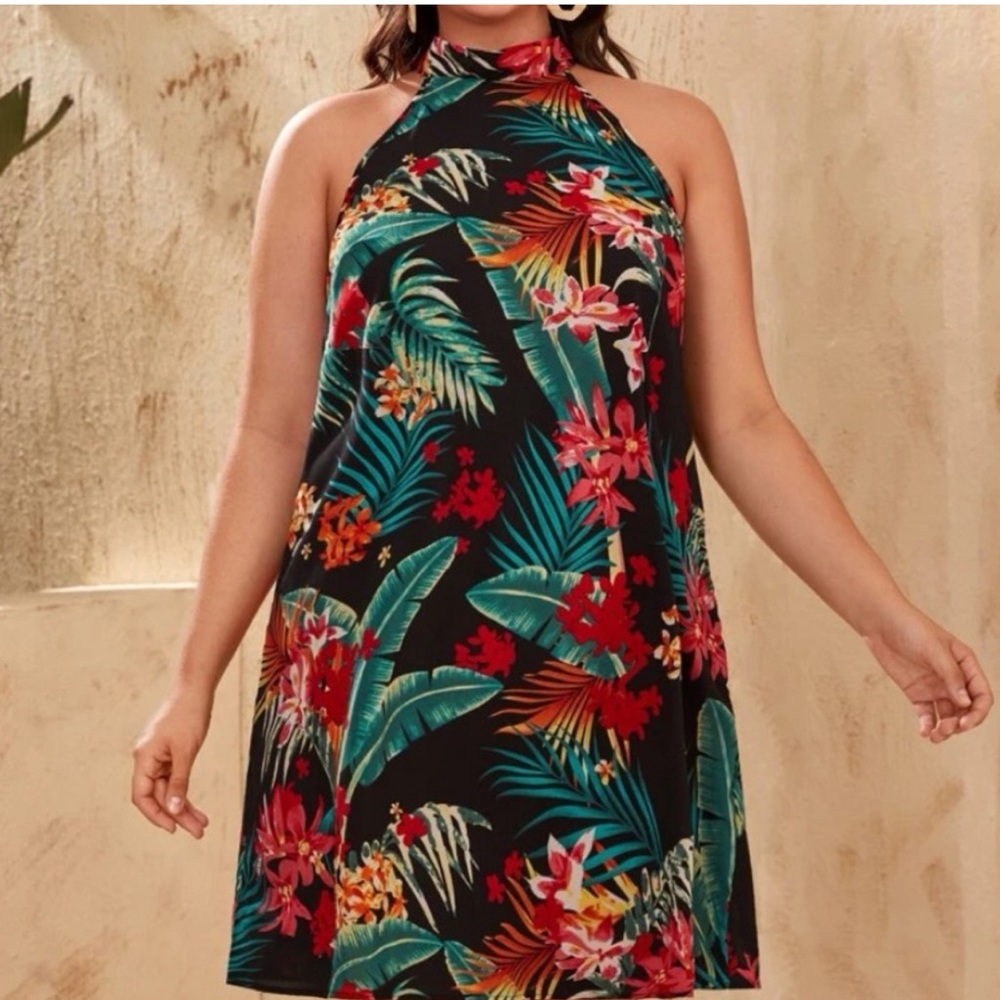 New Floral Halter Dress - Picture 1 of 3